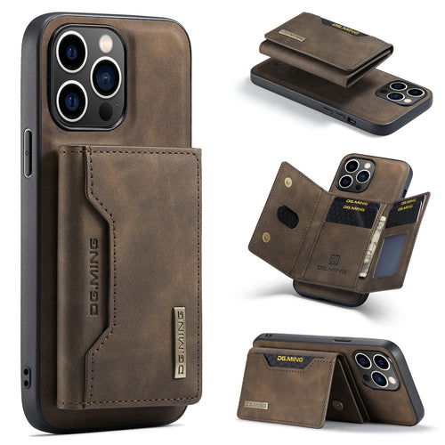 Coffee Leather- 1 Detachable Back Cover& Leather Wallet Phone Cases ，Wallet Case with Card HolderLeather Pocket Phone Cases (Coffee)